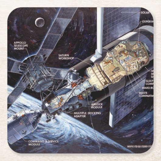 SKYLAB RECHTECKIGER PAPPUNTERSETZER (Vorderseite)