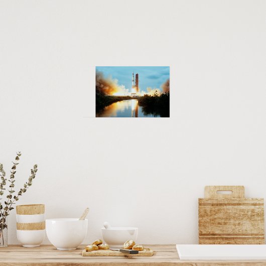 Skylab Space Station - Saturn V Start Poster (Küche)