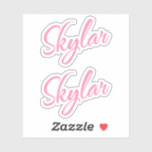 Skylar Decorative Name in Pink x2 Aufkleber (Blatt)
