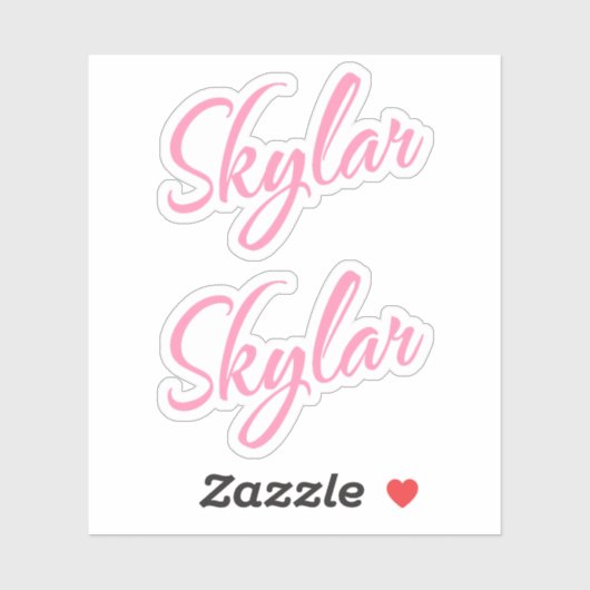 Skylar Decorative Name in Pink x2 Aufkleber (Blatt)