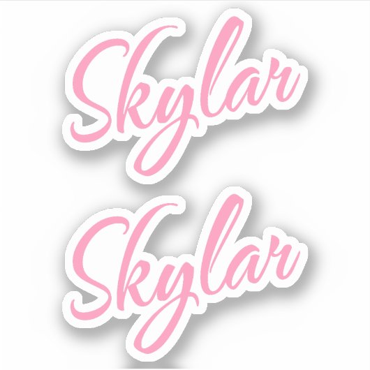Skylar Decorative Name in Pink x2 Aufkleber (Vorderseite)