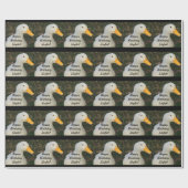 Skylers Geburtstag, niedliche, weiße Ente, Geschenkpapier (Flach)