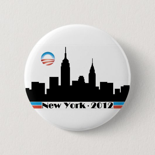 Skyline 2012 Obama New York City Button (Vorderseite)