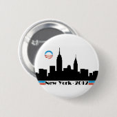 Skyline 2012 Obama New York City Button (Vorne & Hinten)