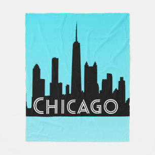 Skyline-Abbildung Chicago Fleecedecke