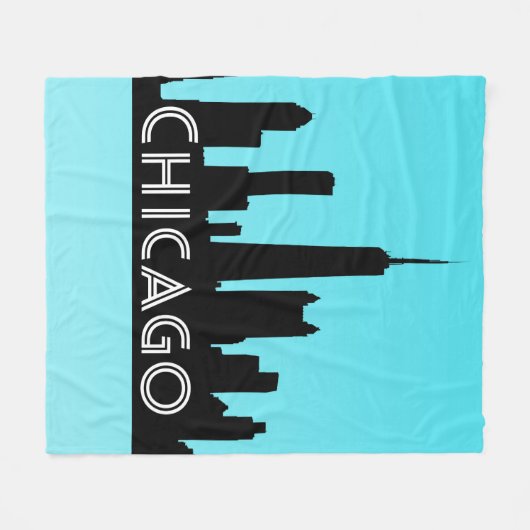Skyline-Abbildung Chicago Fleecedecke (Vorderseite (Horizontal))
