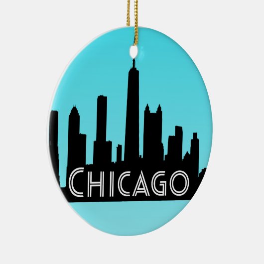 Skyline-Abbildung Chicago Keramik Ornament (Rechts)