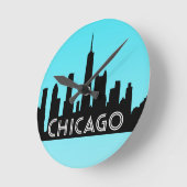 Skyline-Abbildung Chicago Runde Wanduhr (Winkel)