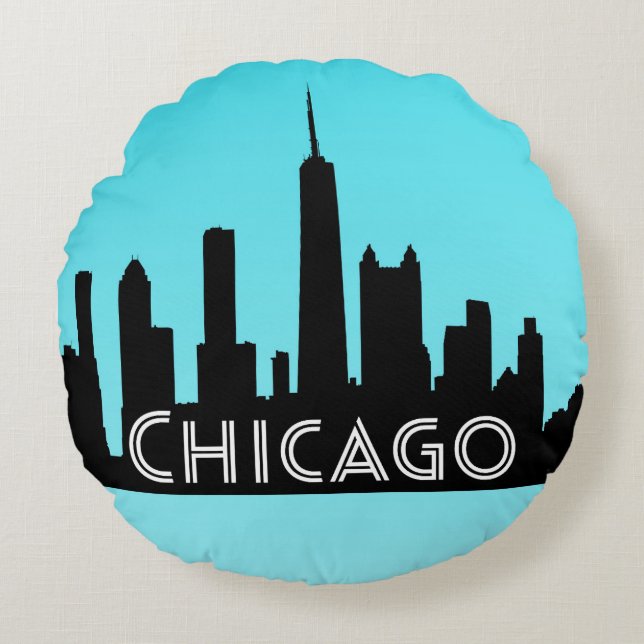 Skyline-Abbildung Chicago Rundes Kissen (Vorderseite)