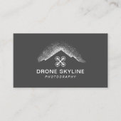 Skyline Aerial Video & Fotografie Modernes Grau Visitenkarte (Vorderseite)