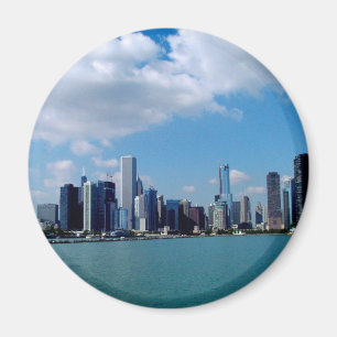 Skyline-Ansicht von Chicago von Navy Pier Magnet
