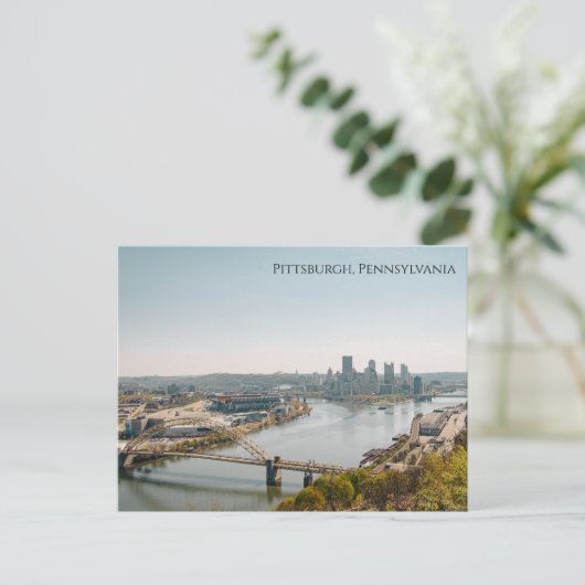 Skyline-Ansicht von Pittsburgh Postkarte (Stehend Vorderseite)