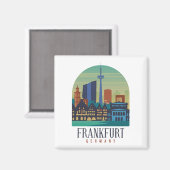 Skyline Architektur Frankfurt Deutschland Magnet (Vorderseite/Rückseite)