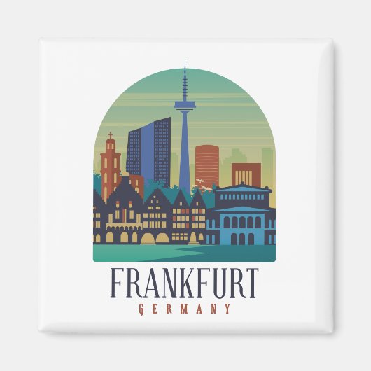 Skyline Architektur Frankfurt Deutschland Magnet (Vorne)