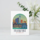 Skyline Architektur Frankfurt Deutschland Postkarte (Stehend Vorderseite)