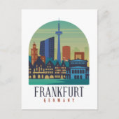 Skyline Architektur Frankfurt Deutschland Postkarte (Vorderseite)