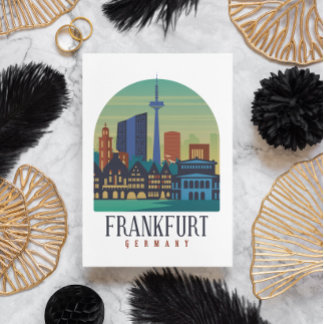 Skyline Architektur Frankfurt Deutschland Postkarte