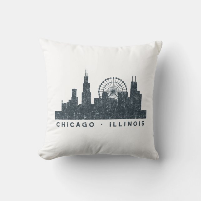 Skyline-Architektur-Kunst-Geschenke Chicagos Kissen (Vorderseite)