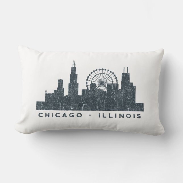 Skyline-Architektur-Kunst-Geschenke Chicagos Lendenkissen (Vorderseite)