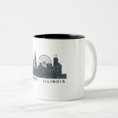 Skyline-Architektur-Kunst-Geschenke Chicagos Zweifarbige Tasse (VorderseiteRechts)