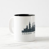 Skyline-Architektur-Kunst-Geschenke Chicagos Zweifarbige Tasse (Vorderseite Links)