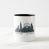 Skyline-Architektur-Kunst-Geschenke Chicagos Zweifarbige Tasse (Mittel)