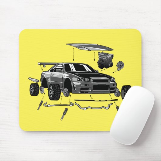 SKYLINE-ASSEMBLY R34 MOUSEPAD (Mit Mouse)