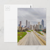 Skyline Atlanta über Autobahn Postkarte (Vorne/Hinten)