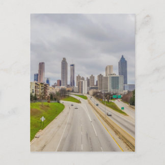 Skyline Atlanta über Autobahn Postkarte