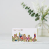 Skyline Atlantas Georgia SG-Verblaßten Ruhm Visitenkarte (Stehend Vorderseite)