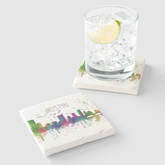 SKYLINE AUSTINS TEXAS STEINUNTERSETZER (Seitenansicht)