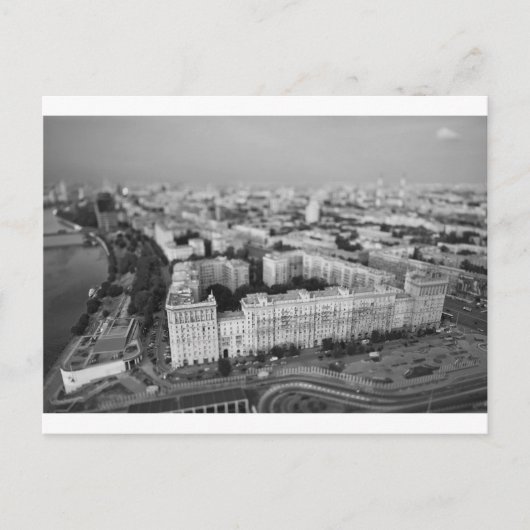 Skyline B&W Moskau Postkarte (Vorderseite)
