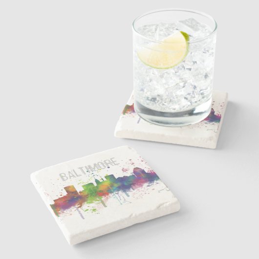 SKYLINE BALTIMORES MARYLAND STEINUNTERSETZER (Seitenansicht)