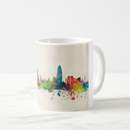 Skyline Barcelonas Spanien Kaffeetasse (VorderseiteRechts)