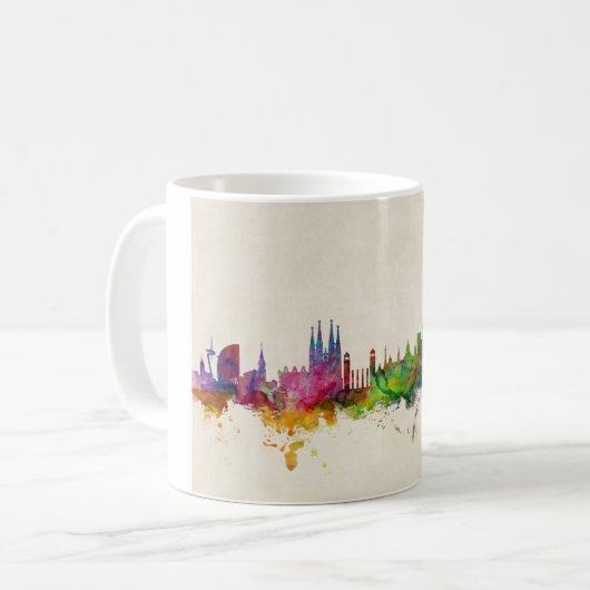 Skyline Barcelonas Spanien Kaffeetasse (Vorderseite Links)