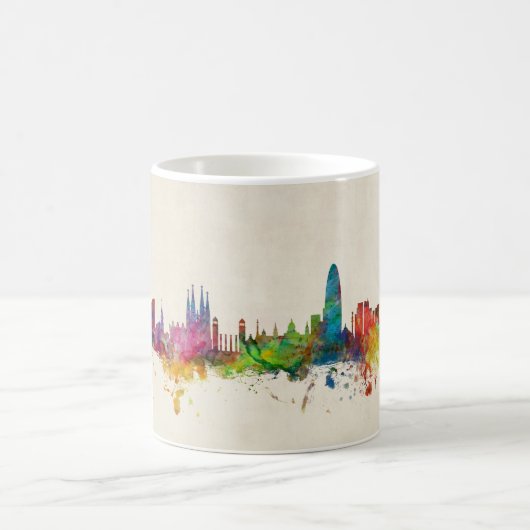 Skyline Barcelonas Spanien Kaffeetasse (Mittel)