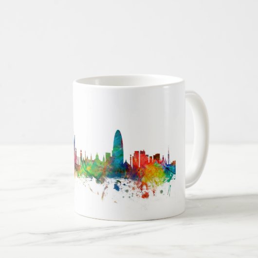 Skyline Barcelonas Spanien Kaffeetasse (VorderseiteRechts)