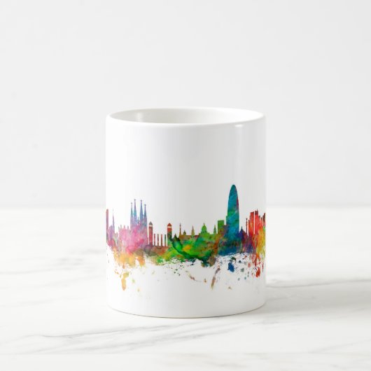 Skyline Barcelonas Spanien Kaffeetasse (Mittel)