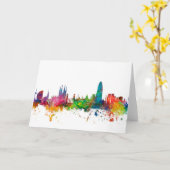 Skyline Barcelonas Spanien Karte (Gelbe Blume)