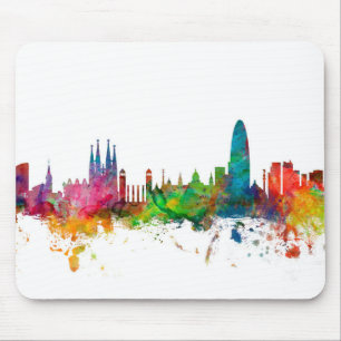 Skyline Barcelonas Spanien Mousepad