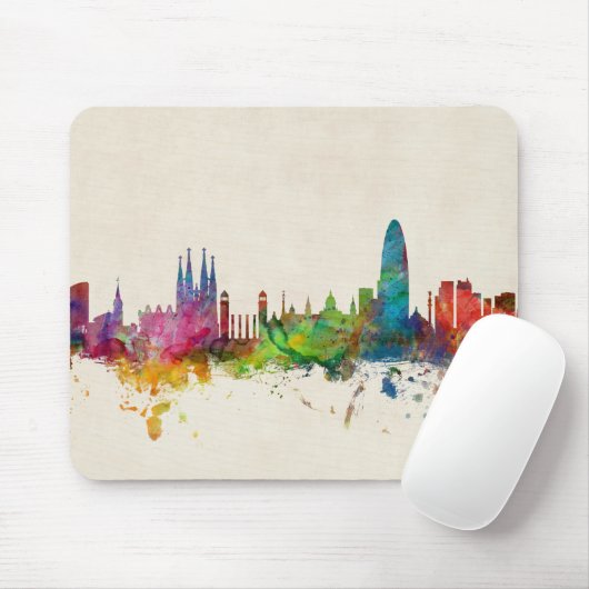 Skyline Barcelonas Spanien Mousepad (Mit Mouse)