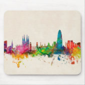 Skyline Barcelonas Spanien Mousepad (Vorne)