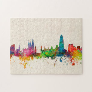 Skyline Barcelonas Spanien Puzzle