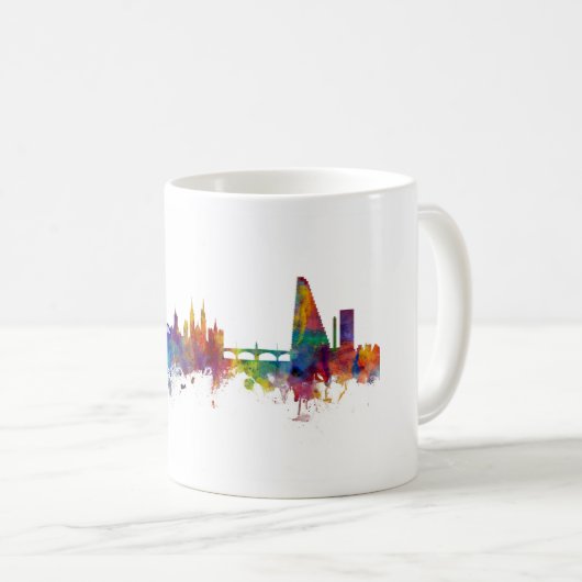 Skyline Basel Schweiz Kaffeetasse (VorderseiteRechts)