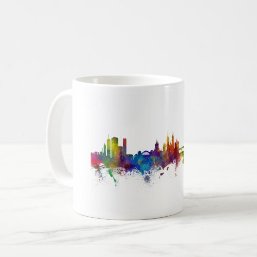 Skyline Basel Schweiz Kaffeetasse (Vorderseite Links)