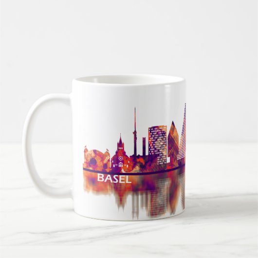 Skyline Basel Schweiz Kaffeetasse (Links)