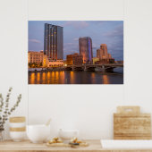 Skyline bei Dämmerung, am Grand River 2 Poster (Küche)