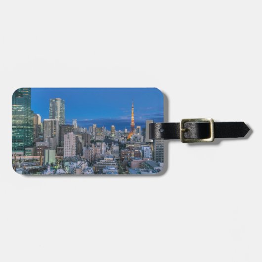 Skyline bei Dämmerung Gepäckanhänger (Vorderseite horizontal)