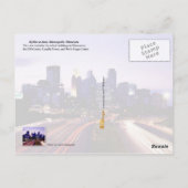 Skyline bei Dämmerung, Minneapolis, Minnesota Postkarte (Rückseite)