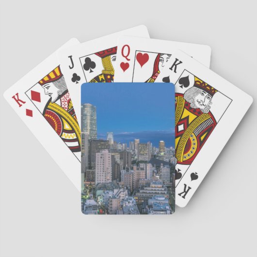 Skyline bei Dämmerung Spielkarten (Rückseite)
